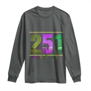 Funny Mardi Gras In Mobile Alabama 251 Long Sleeve Shirt Skyline Area Code TS11 Dark Heather Print Your Wear