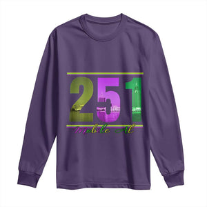 Funny Mardi Gras In Mobile Alabama 251 Long Sleeve Shirt Skyline Area Code TS11 Purple Print Your Wear