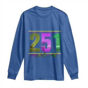 Funny Mardi Gras In Mobile Alabama 251 Long Sleeve Shirt Skyline Area Code TS11 Royal Blue Print Your Wear