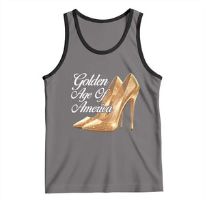 Trump Girl 2025 Golden Age Of American Tank Top Gold High Heels TS11 Deep Heather Black Print Your Wear