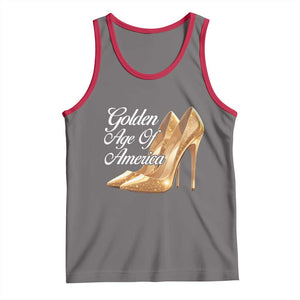 Trump Girl 2025 Golden Age Of American Tank Top Gold High Heels TS11 Deep Heather Red Print Your Wear