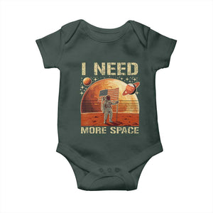 Funny Trump Mars 2025 Baby Onesie I Need More Space American Flag Astronauts Space TS11 Dark Forest Green Print Your Wear