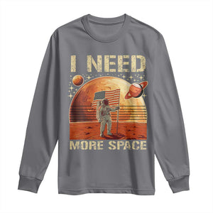 Funny Trump Mars 2025 Long Sleeve Shirt I Need More Space American Flag Astronauts Space TS11 Charcoal Print Your Wear