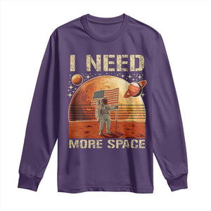 Funny Trump Mars 2025 Long Sleeve Shirt I Need More Space American Flag Astronauts Space TS11 Purple Print Your Wear