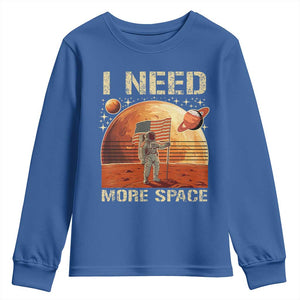 Funny Trump Mars 2025 Youth Sweatshirt I Need More Space American Flag Astronauts Space TS11 Royal Blue Print Your Wear