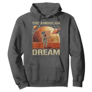 Funny Trump Mars 2025 Hoodie The American Dream American Flag Astronauts Space TS11 Dark Heather Print Your Wear