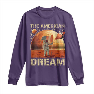 Funny Trump Mars 2025 Long Sleeve Shirt The American Dream American Flag Astronauts Space TS11 Purple Print Your Wear