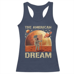 Funny Trump Mars 2025 Racerback Tank Top The American Dream American Flag Astronauts Space TS11 Navy Print Your Wear