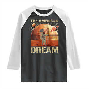 Funny Trump Mars 2025 Raglan Shirt The American Dream American Flag Astronauts Space TS11 Black White Print Your Wear