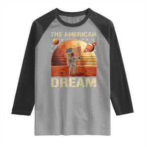 Funny Trump Mars 2025 Raglan Shirt The American Dream American Flag Astronauts Space TS11 Sport Gray Black Print Your Wear