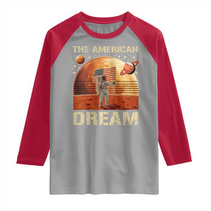 Funny Trump Mars 2025 Raglan Shirt The American Dream American Flag Astronauts Space TS11 Sport Gray Red Print Your Wear