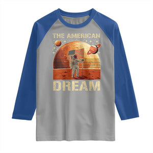 Funny Trump Mars 2025 Raglan Shirt The American Dream American Flag Astronauts Space TS11 Sport Gray Royal Print Your Wear