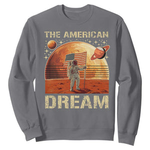 Funny Trump Mars 2025 Sweatshirt The American Dream American Flag Astronauts Space TS11 Charcoal Print Your Wear