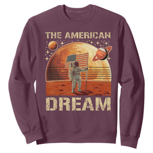 Funny Trump Mars 2025 Sweatshirt The American Dream American Flag Astronauts Space TS11 Maroon Print Your Wear