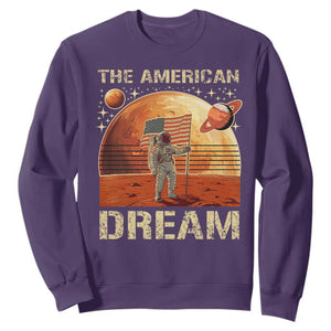 Funny Trump Mars 2025 Sweatshirt The American Dream American Flag Astronauts Space TS11 Purple Print Your Wear