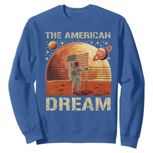 Funny Trump Mars 2025 Sweatshirt The American Dream American Flag Astronauts Space TS11 Royal Blue Print Your Wear