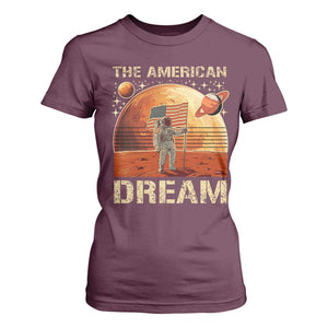 Funny Trump Mars 2025 T Shirt For Women The American Dream American Flag Astronauts Space TS11 Maroon Print Your Wear