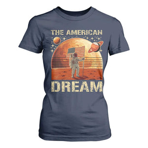 Funny Trump Mars 2025 T Shirt For Women The American Dream American Flag Astronauts Space TS11 Navy Print Your Wear