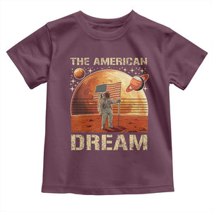 Funny Trump Mars 2025 Toddler T Shirt The American Dream American Flag Astronauts Space TS11 Maroon Print Your Wear