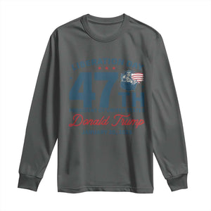 Trump Vance Liberation Day 2025 Long Sleeve Shirt 47TH President Of United States Statue Of Liberty TS11 Dark Heather Print Your Wear