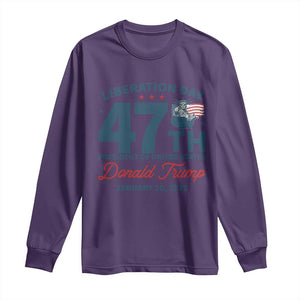 Trump Vance Liberation Day 2025 Long Sleeve Shirt 47TH President Of United States Statue Of Liberty TS11 Purple Print Your Wear