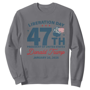 Trump Vance Liberation Day 2025 Sweatshirt 47TH President Of United States Statue Of Liberty TS11 Charcoal Print Your Wear