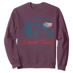 Trump Vance Liberation Day 2025 Sweatshirt 47TH President Of United States Statue Of Liberty TS11 Maroon Print Your Wear