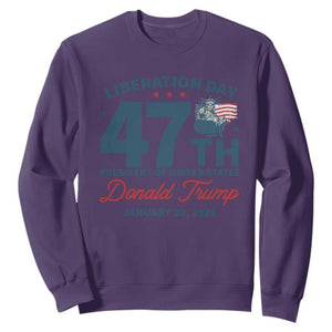 Trump Vance Liberation Day 2025 Sweatshirt 47TH President Of United States Statue Of Liberty TS11 Purple Print Your Wear