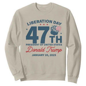 Trump Vance Liberation Day 2025 Sweatshirt 47TH President Of United States Statue Of Liberty TS11 Sand Print Your Wear