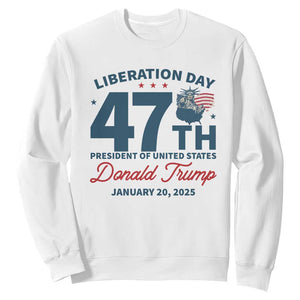 Trump Vance Liberation Day 2025 Sweatshirt 47TH President Of United States Statue Of Liberty TS11 White Print Your Wear