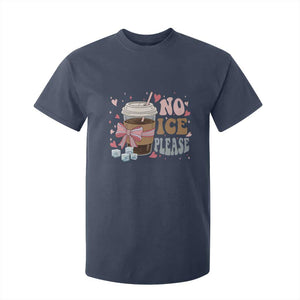 No Ice Please T Shirt For Kid Funny Coffee Lover Anti Ice Satire TS11 Navy Print Your Wear