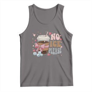 No Ice Please Tank Top Funny Coffee Lover Anti Ice Satire TS11 Deep Heather Print Your Wear
