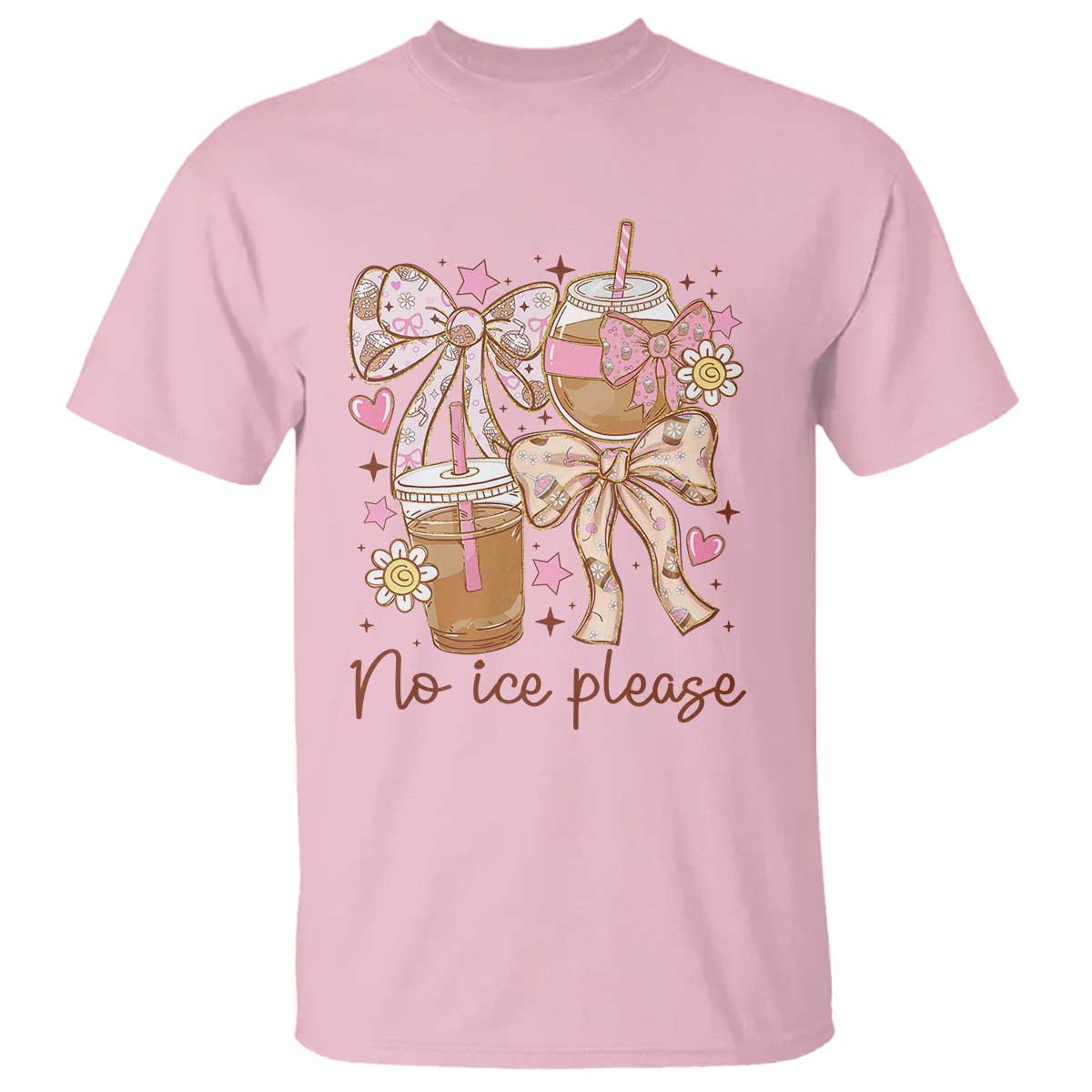 No Ice Please T Shirt Funny Coffee Lover Pro Immigration Political TS11 Light Pink Print Your Wear