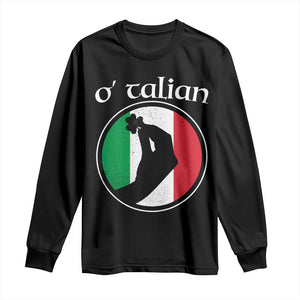 Funny O'Talian Long Sleeve Shirt St Patrick's Day Italian Pinched Fingers Shamrock TS11 Black Print Your Wear