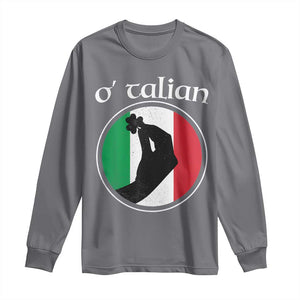 Funny O'Talian Long Sleeve Shirt St Patrick's Day Italian Pinched Fingers Shamrock TS11 Charcoal Print Your Wear