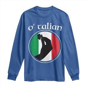 Funny O'Talian Long Sleeve Shirt St Patrick's Day Italian Pinched Fingers Shamrock TS11 Royal Blue Print Your Wear