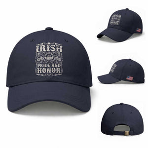 Irish Pride And Honor Baseball Cap Vintage Claddagh Ring Celtic Knot TS11 Baseball Cap Universal Fit Navy Print Your Wear