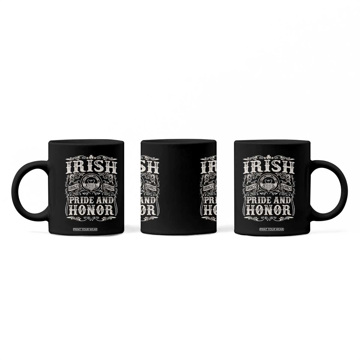 Irish Pride And Honor Coffee Mug Vintage Claddagh Ring Celtic Knot TS11 Print Your Wear