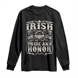 Irish Pride And Honor Long Sleeve Shirt Vintage Claddagh Ring Celtic Knot TS11 Black Print Your Wear