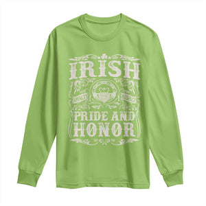 Irish Pride And Honor Long Sleeve Shirt Vintage Claddagh Ring Celtic Knot TS11 Lime Print Your Wear