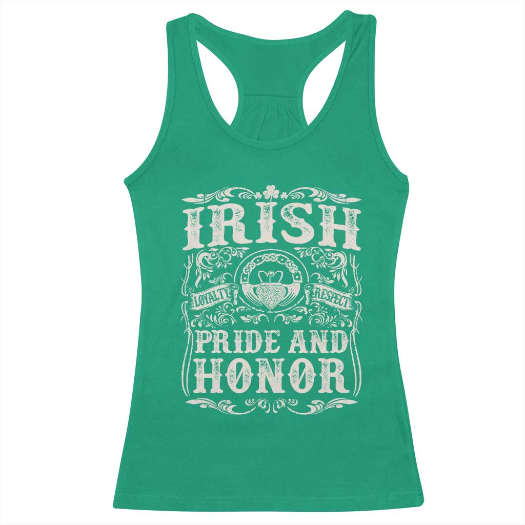 Irish Pride And Honor Racerback Tank Top Vintage Claddagh Ring Celtic Knot TS11 Irish Green Print Your Wear