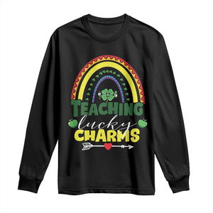 Funny St Patrick's Day Teacher Long Sleeve Shirt Teaching Lucky Charms TS11 Black Print Your Wear