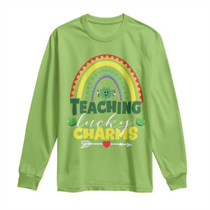 Funny St Patrick's Day Teacher Long Sleeve Shirt Teaching Lucky Charms TS11 Lime Print Your Wear