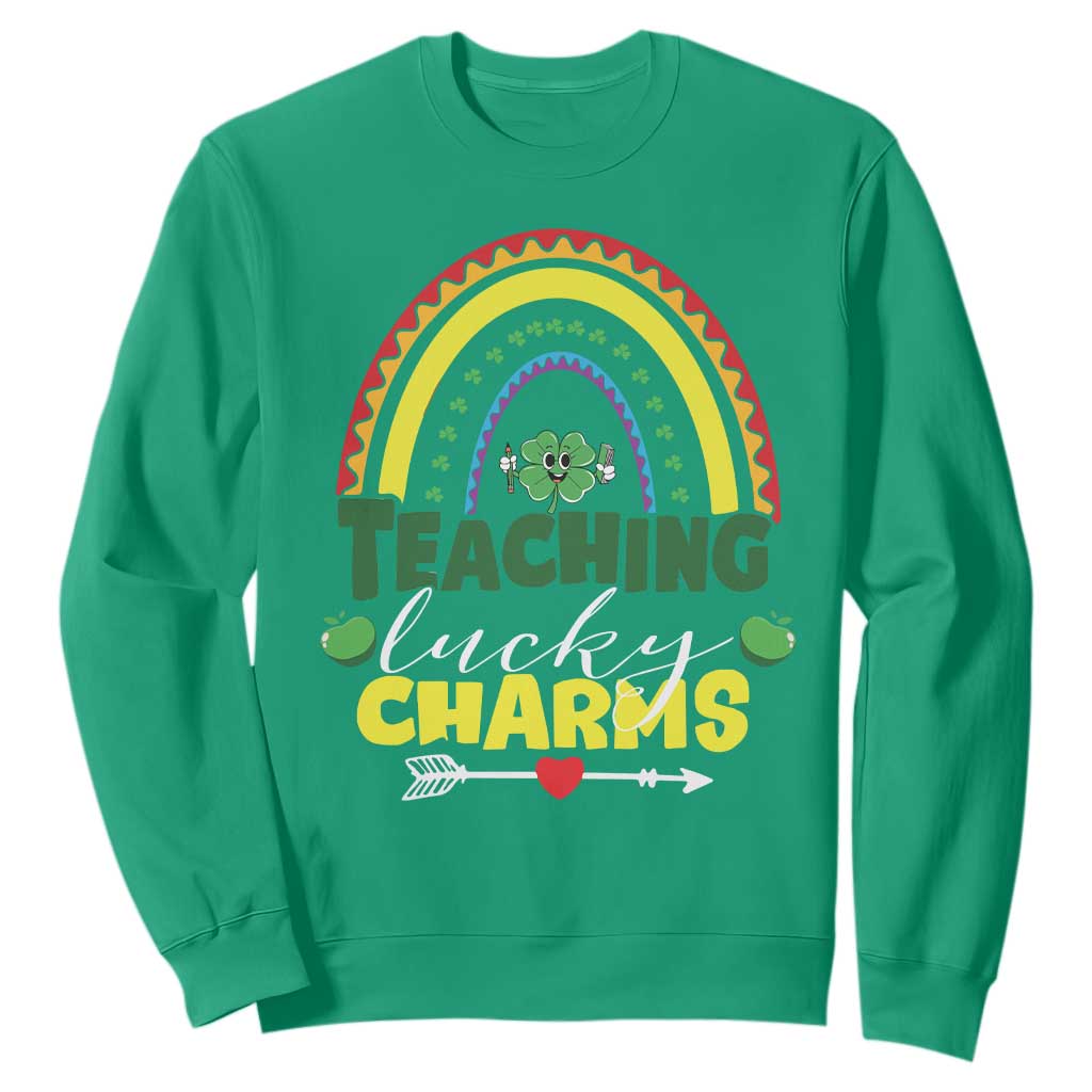 Funny St Patrick's Day Teacher Sweatshirt Teaching Lucky Charms TS11 Irish Green Print Your Wear