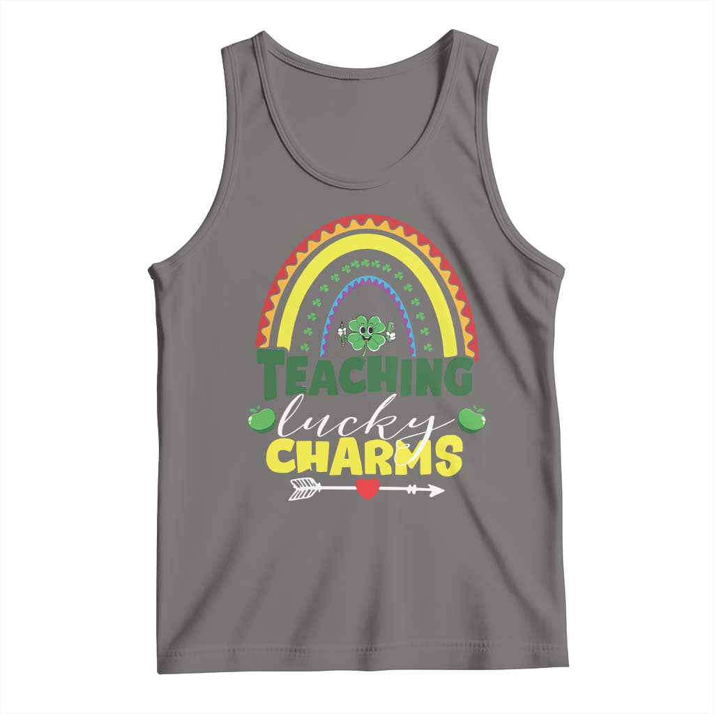 Funny St Patrick's Day Teacher Tank Top Teaching Lucky Charms TS11 Deep Heather Print Your Wear