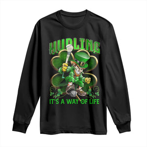 Funny Hurling It's A Way Of Life Long Sleeve Shirt Leprechaun Shamrock Irish Sport TS11 Black Print Your Wear