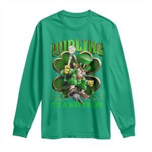 Funny Hurling It's A Way Of Life Long Sleeve Shirt Leprechaun Shamrock Irish Sport TS11 Irish Green Print Your Wear