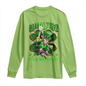 Funny Hurling It's A Way Of Life Long Sleeve Shirt Leprechaun Shamrock Irish Sport TS11 Lime Print Your Wear