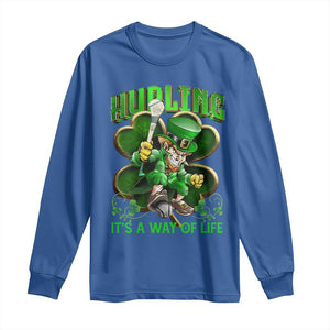 Funny Hurling It's A Way Of Life Long Sleeve Shirt Leprechaun Shamrock Irish Sport TS11 Royal Blue Print Your Wear