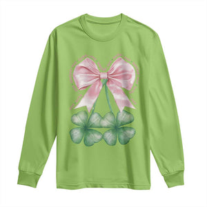 Not Lucky Just Blessed Long Sleeve Shirt Blessed Christian Shamrocks St Patricks Day Coquette TS11 Lime Print Your Wear